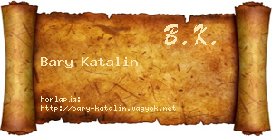 Bary Katalin névjegykártya
